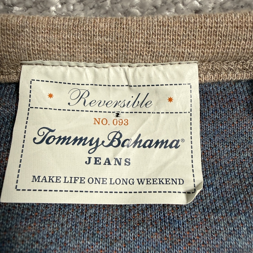 Tommy Bahama Sweatshirt Mens XL Brown Reversible Raglan Crewneck Knit Pullover - Picture 4 of 14